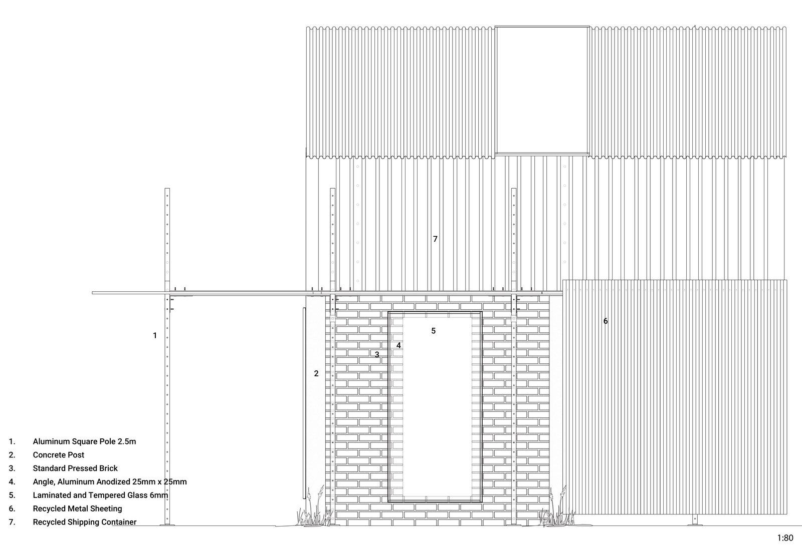 Detail Elevation, 1:80